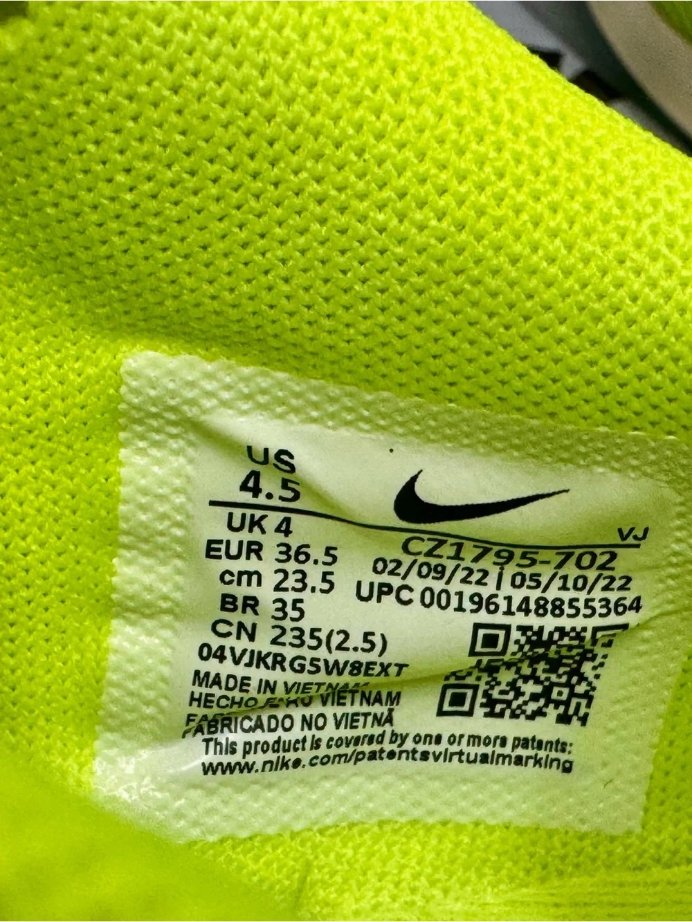 Kids Nike Zoom Rival XC 5 Neon Yellow Track Sneakers